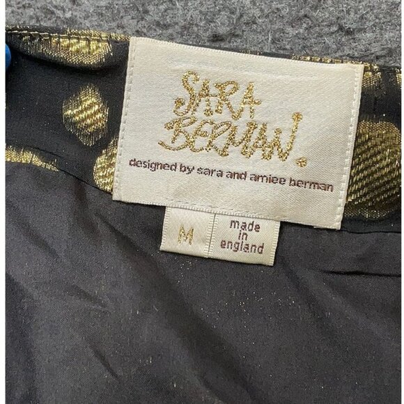 Sara Berman Silk Skirt Women's Gold Animal Print High Low 100% Size M Whimsy - Picture 3 of 9